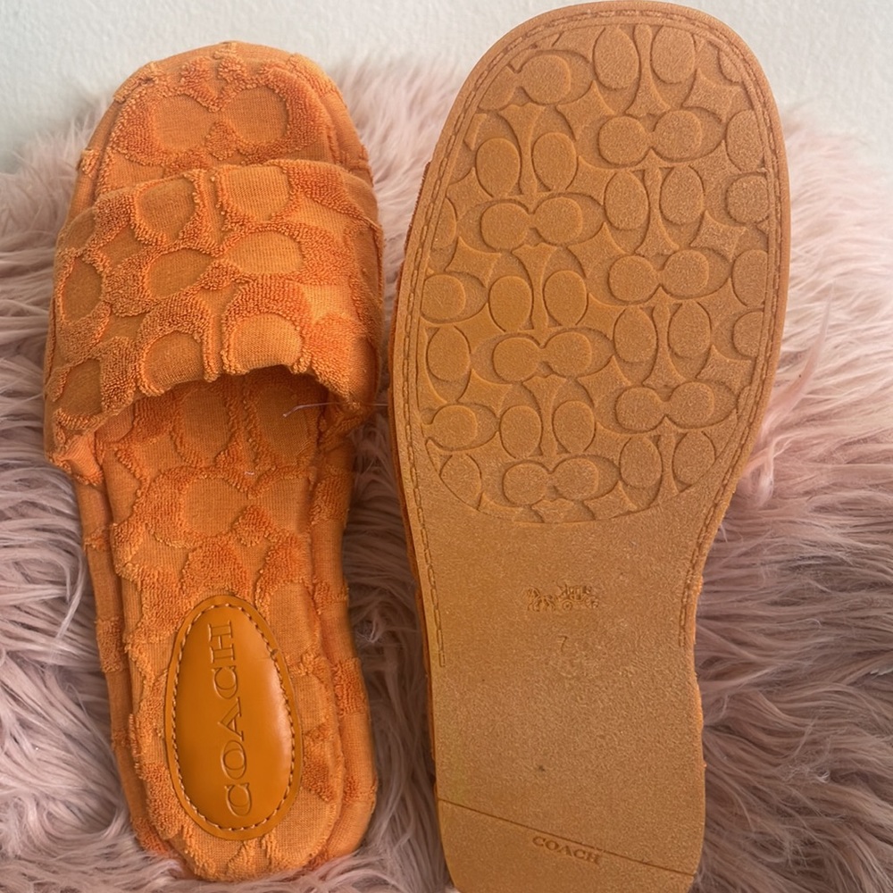Brand New Orange Coach Slides - Picture 2 of 3